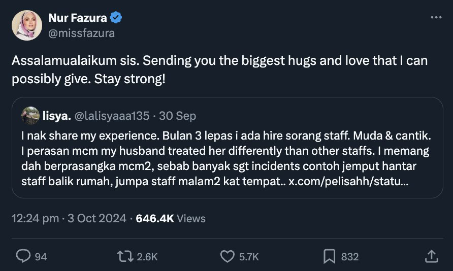 Fazura beri kata2 semangat 